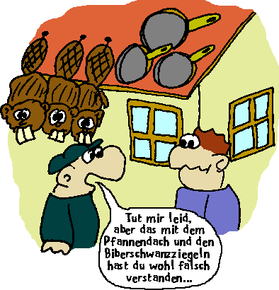 Biberschwnze auf dem Bratpfannendach