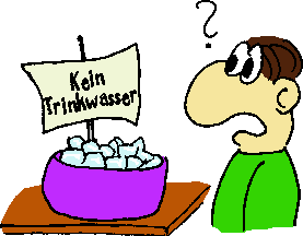 Eiswrfel - Kein Trinkwasser