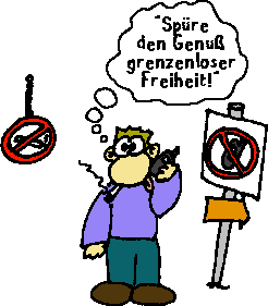Rauchen und Handyfonieren verboten!