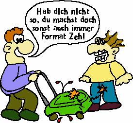 Zehen rasenmherformatieren