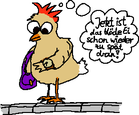 Vom Ei versetztes Huhn