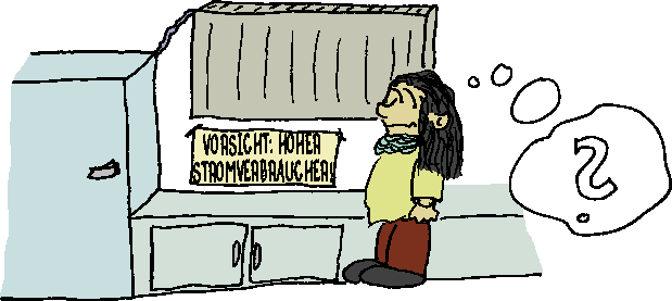 Vorsicht, hoher Stromverbraucher