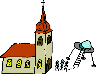 Aliens besuchen Kirche