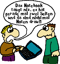 Beschwerde: Das Notebook enthlt nur zwei Seiten und berhaupt keine Noten!