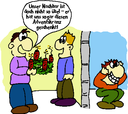 TNT-Adventskranz als Nachbarsgeschenk