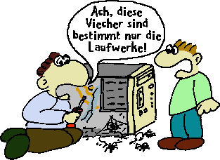 Wuselnde Laufwerke im Rechnerstaub