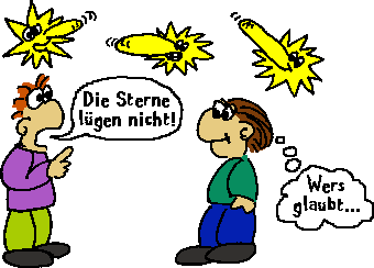 Nichtlgende Sterne mit langer Nase