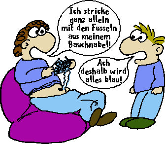 Stricken mit Bauchnabelfusseln