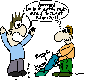 Aufgesaugtes Netzweg