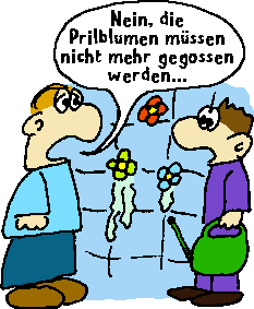 Mit Splmittel gegossene Prilblumen