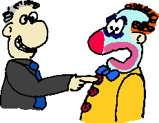 Rotknopfjackiger Clown