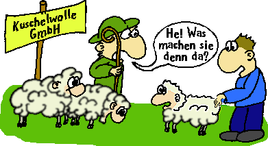 scharf Schaf gezeichnet