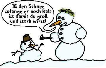 Schneemann-Mtter beim Kinderfttern