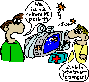 Schwer schutzverletzter Computer