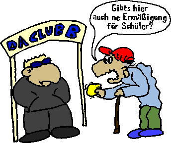 Schlerermigung in der Rentnerdiskothek