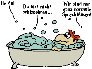 Sprechblasen im Schaumbad