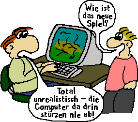 Nichtabstrzender Rechner im Computerspiel