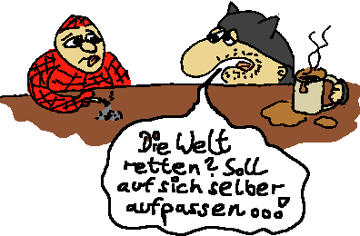 Superhelden morgens beim Katerfrhstck