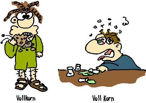 Vollkornbrot vs. voll Korn (40%)