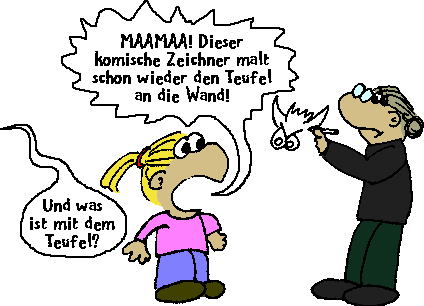 Dieser Zeichner malt schon wieder den Teufel an die Wand!